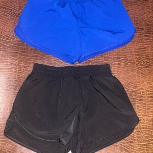 Girls Black and Blue Athletic Shorts